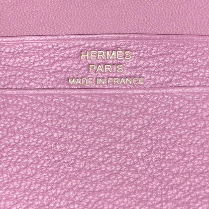 Hermes Chevre Mysore Bearn Card Holder Wallet Mauve Sylvestre 6 of 10