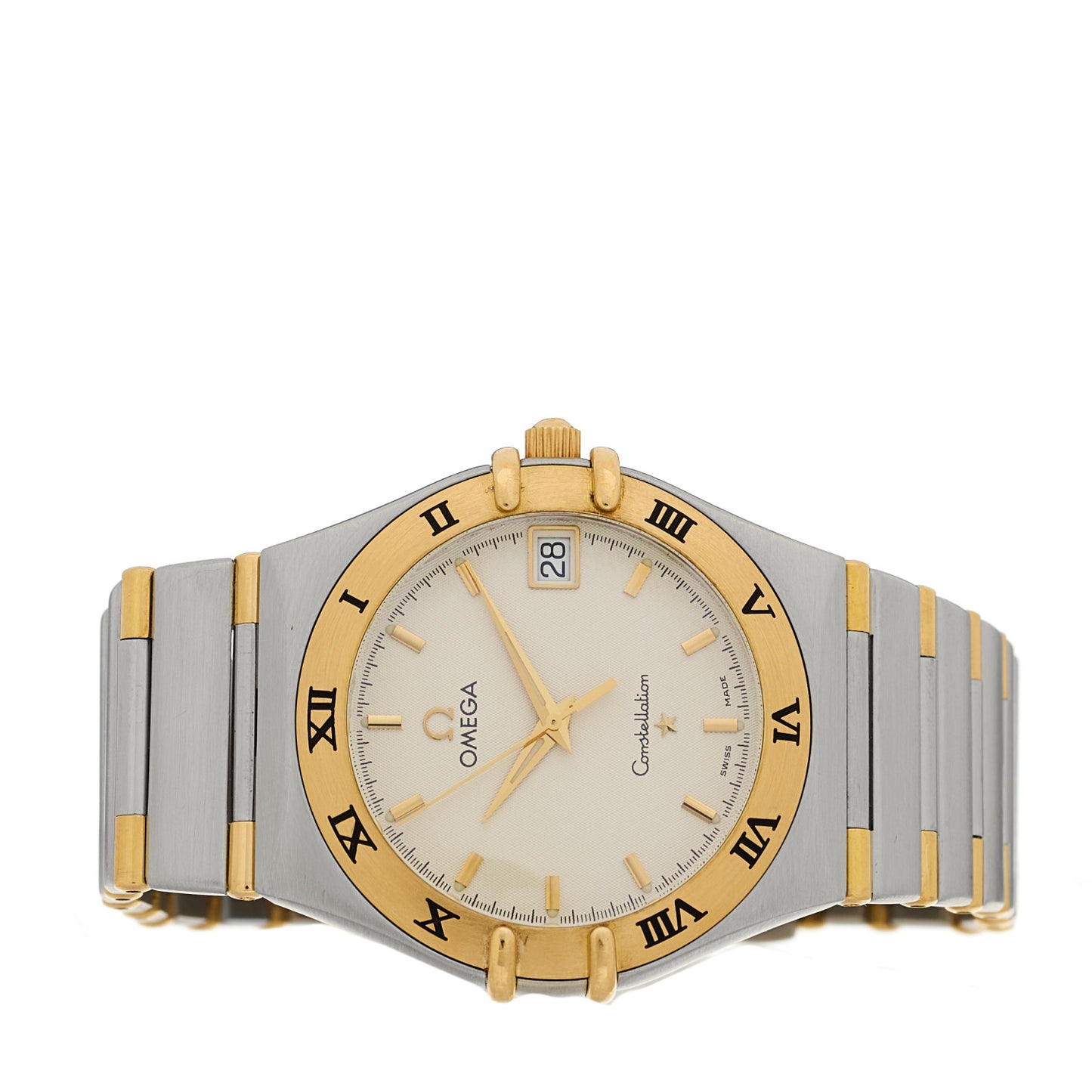 Stainless Steel 18K Yellow Gold 33mm Constellation Quartz Watch White 1312.30