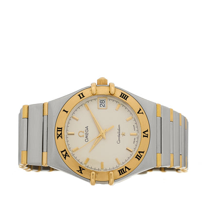 Omega Stainless Steel 18K Yellow Gold 33mm Constellation Quartz Watch White 1312.30 2 of 4