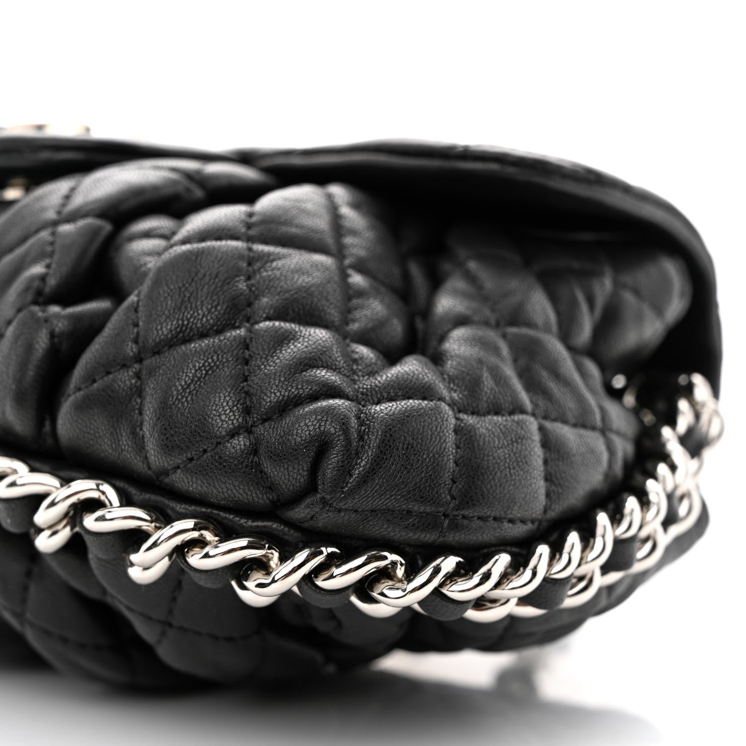 Chanel Washed Lambskin Quilted Mini Chain Around Flap Black 12 of 12