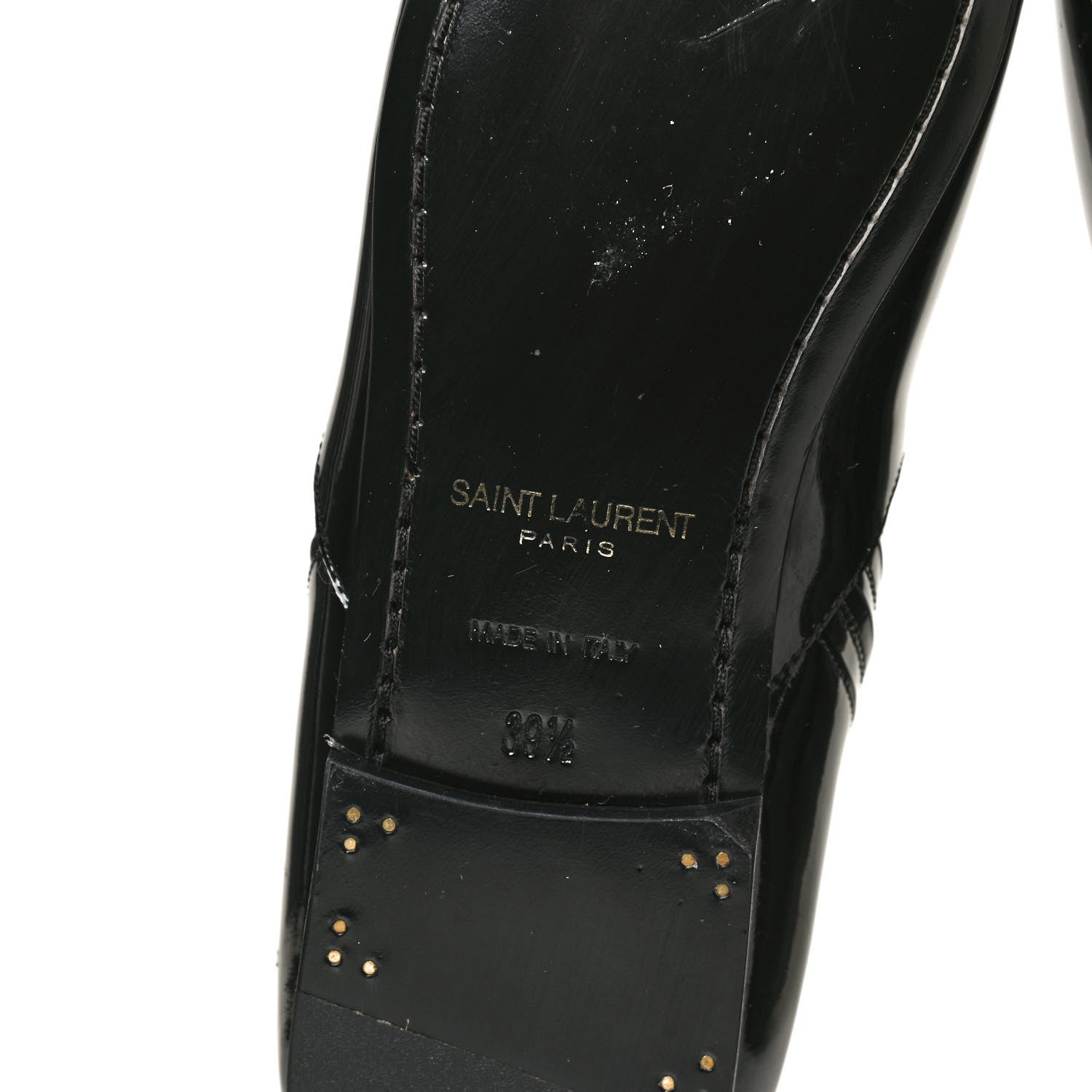 Saint Laurent Patent Leather Connor Cropped Chelsea Boots 39.5 Black 8 of 13