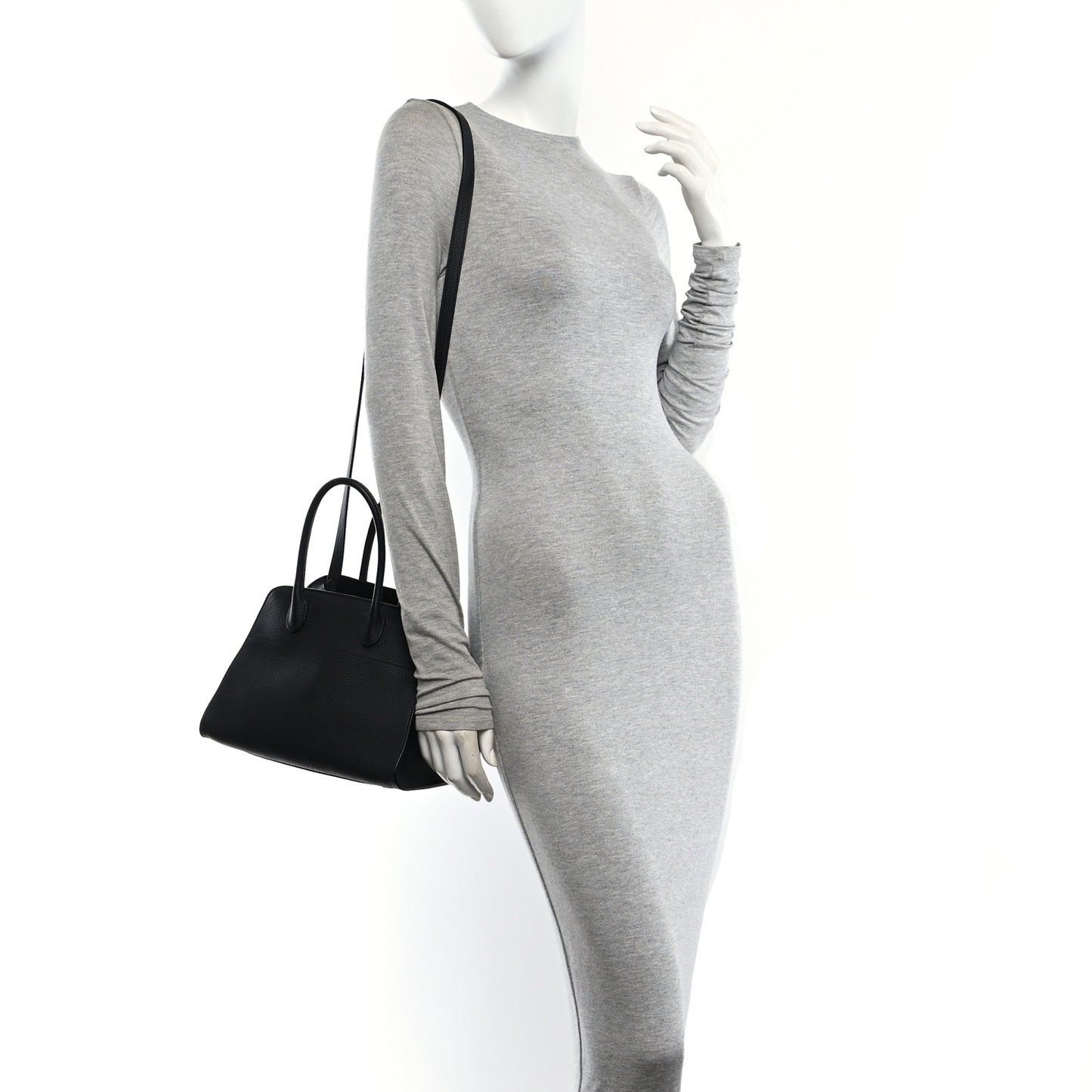 Grained Calfskin Soft Margaux 10 Bag Black