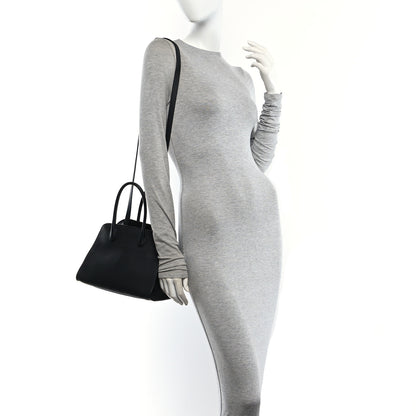 The Row Grained Calfskin Soft Margaux 10 Bag Black 2 of 9
