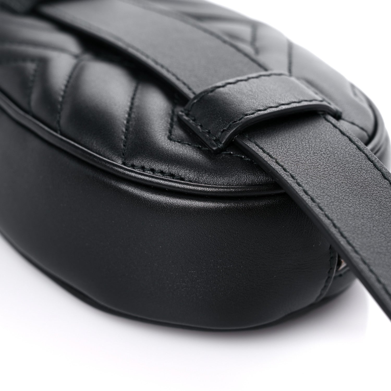 Gucci Calfskin Matelasse GG Marmont Belt Bag 85 34 Black 11 of 11