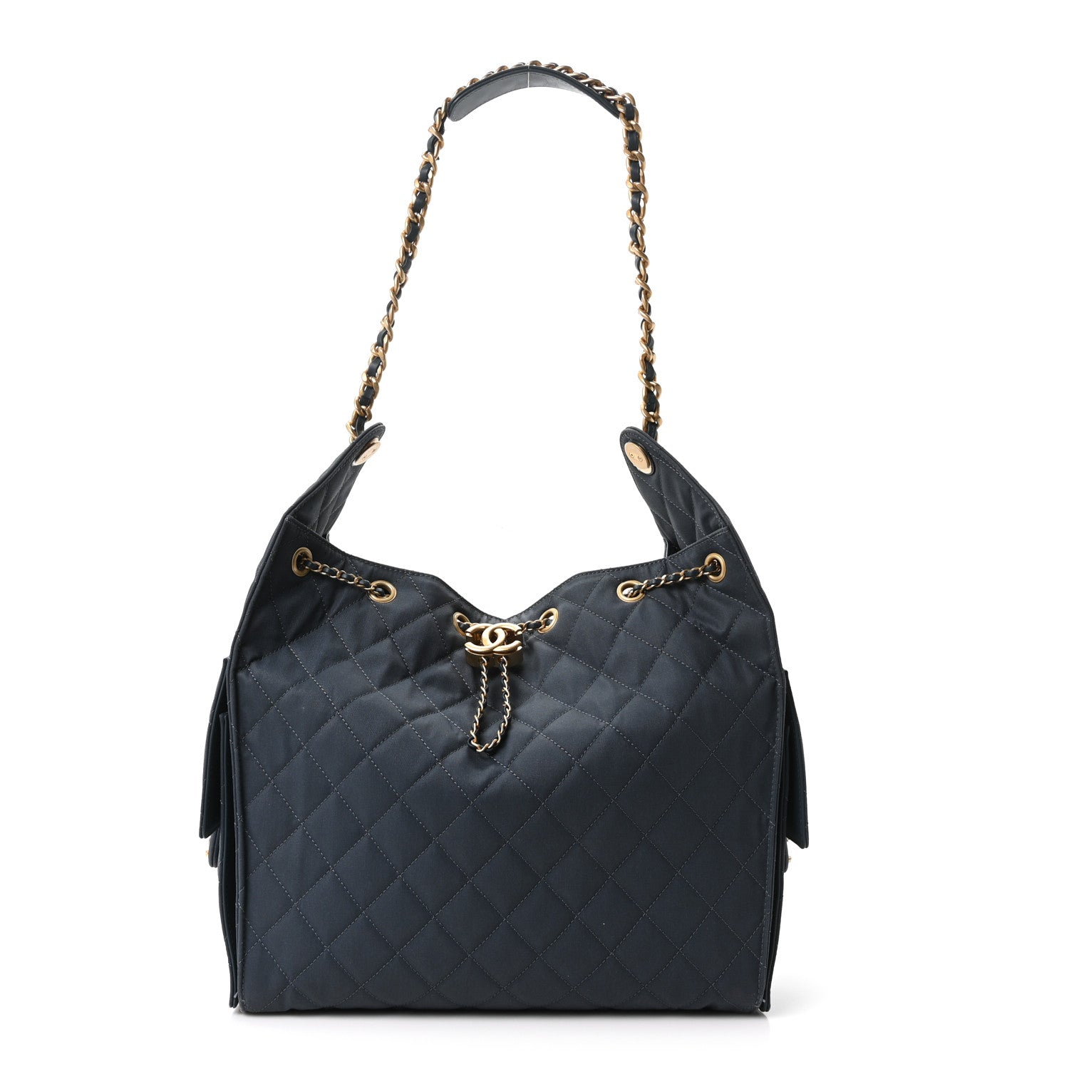 Chanel Canvas Quilted Medium Chanel 25 Handbag Dark Blue 1 of 10