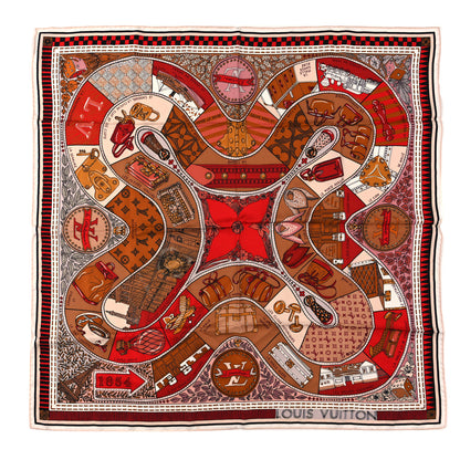 Louis Vuitton Silk Jeu De Louis Square Scarf Beige 1 of 6