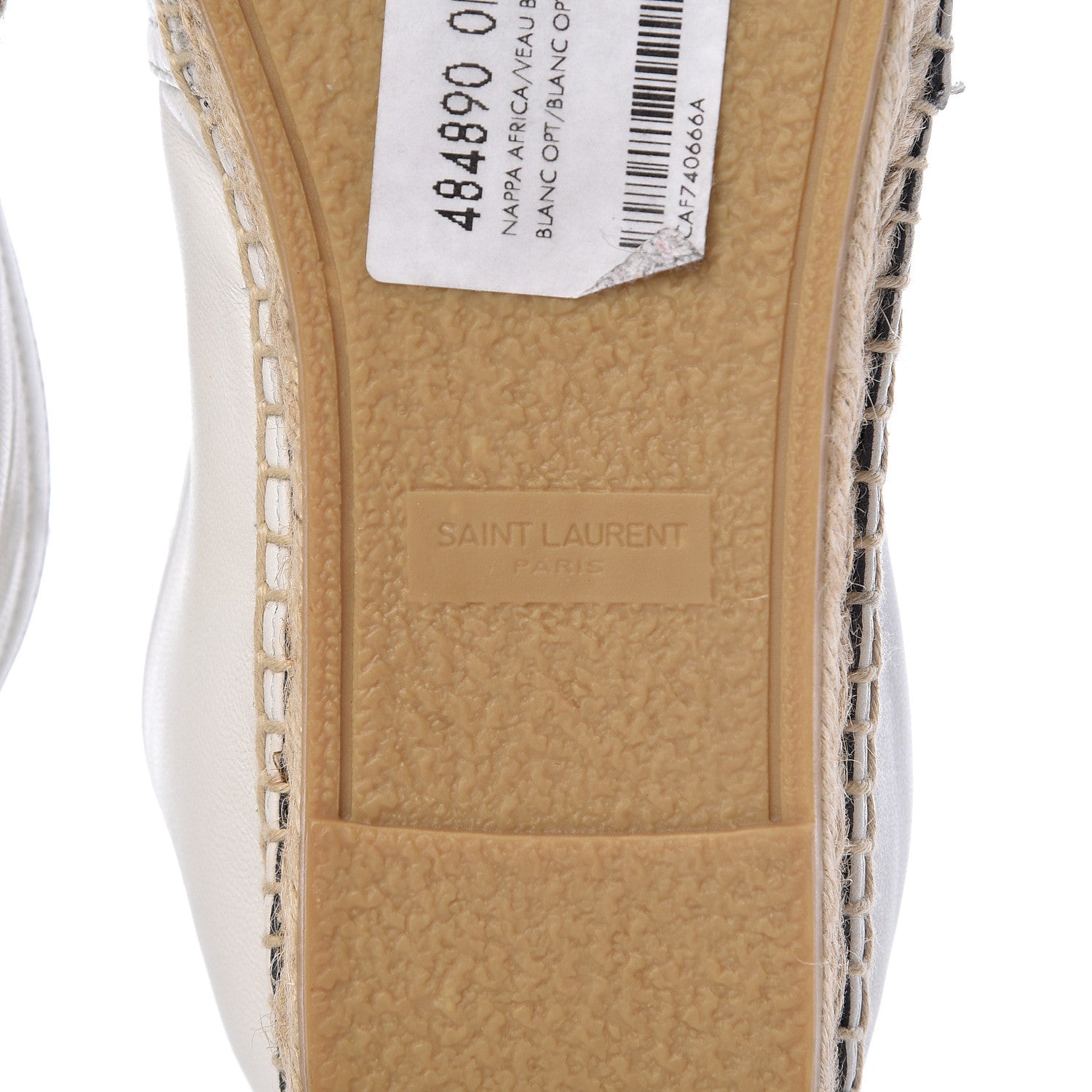 Saint Laurent Lambskin Monogram Espadrilles 39.5 White 6 of 10
