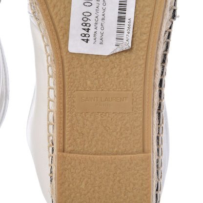 Saint Laurent Lambskin Monogram Espadrilles 39.5 White 6 of 10