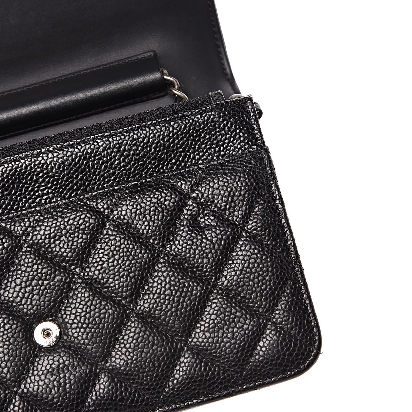 Caviar Quilted Boy Wallet On Chain WOC Black