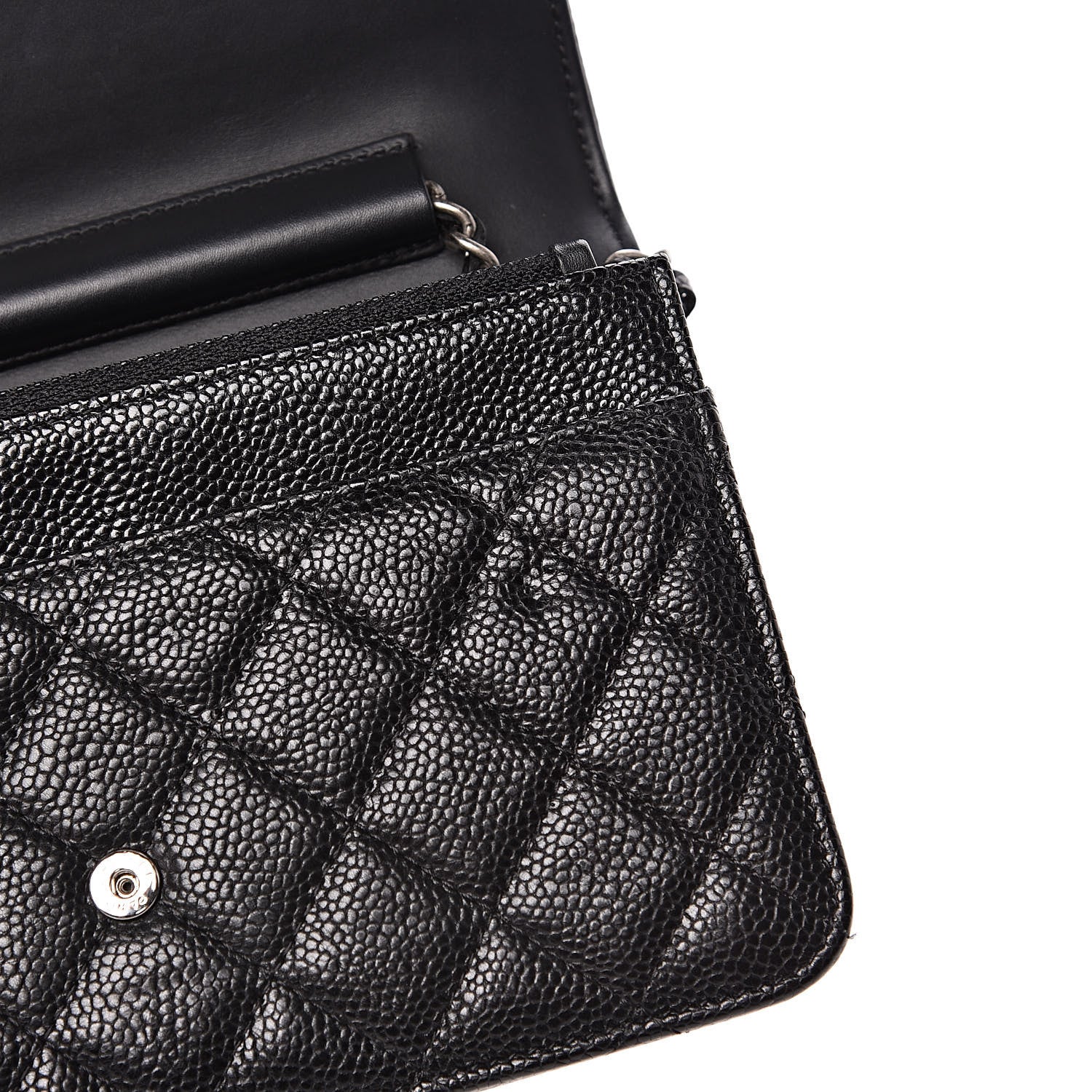 Chanel Caviar Quilted Boy Wallet On Chain WOC Black 11 of 13