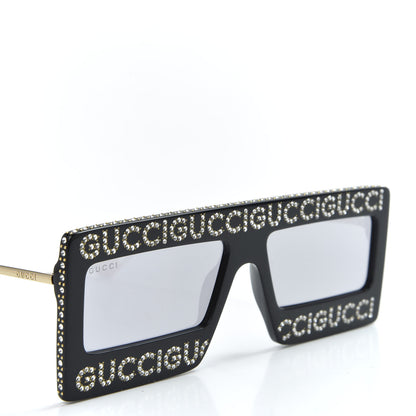 Gucci Acetate Crystal Mask-Frame Sunglasses GG0431S Black 7 of 8