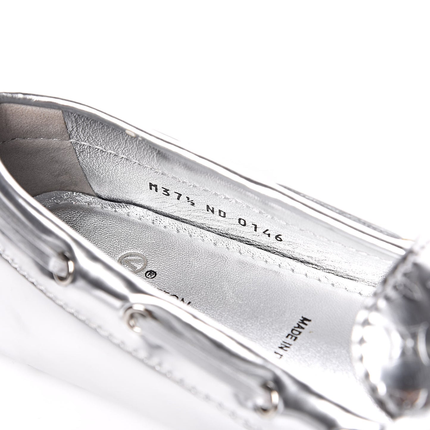 Patent Calfskin Monogram Gloria Loafers 37.5 Silver