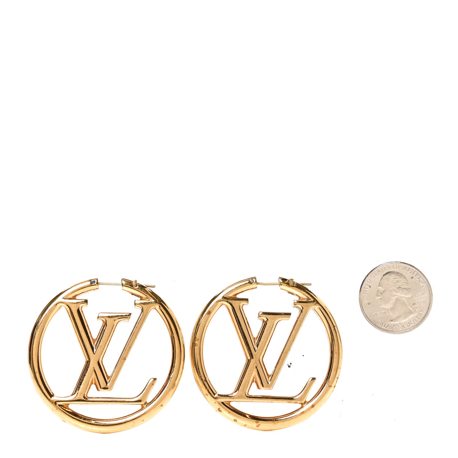 Louis Vuitton Metal Louise Hoop Earrings Gold 2 of 4