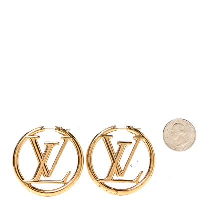 Louis Vuitton Metal Louise Hoop Earrings Gold 2 of 4
