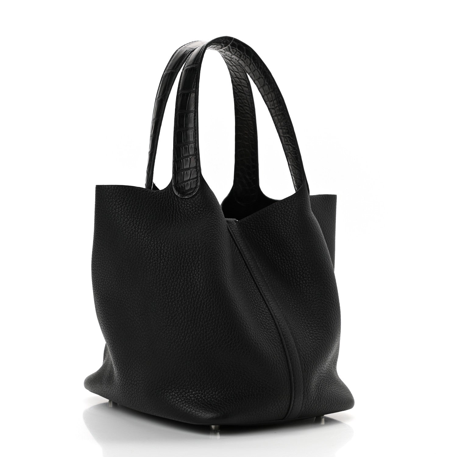 Hermes Taurillon Clemence Matte Alligator Picotin Lock Touch 22 MM Black 3 of 10