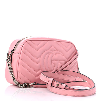 Gucci Calfskin Matelasse Small GG Marmont Chain Shoulder Bag Wild Rose 3 of 10