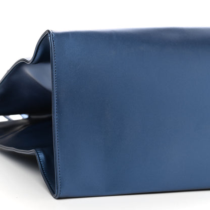 Telfar Metallic Vegan Leather Large Shopping Bag Cobalt 6 of 7