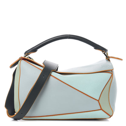 Loewe Calfskin Medium Paula's Ibiza Puzzle Bag Aqua Light Blue Multicolor 1 of 10