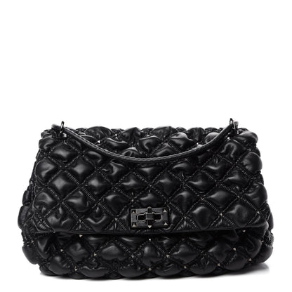 Valentino Garavani Nappa Large Spikeme Shoulder Bag Black 1 of 10