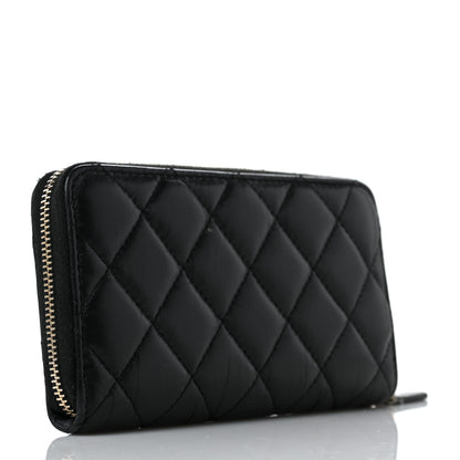 Chanel Aged Calfskin Quilted Small New York Charms 2.55 Reissue Zip Around Wallet Black 3 of 10
