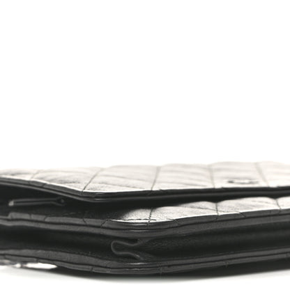 Chanel Crumpled Calfskin Quilted Wallet On Chain WOC So Black 9 of 11