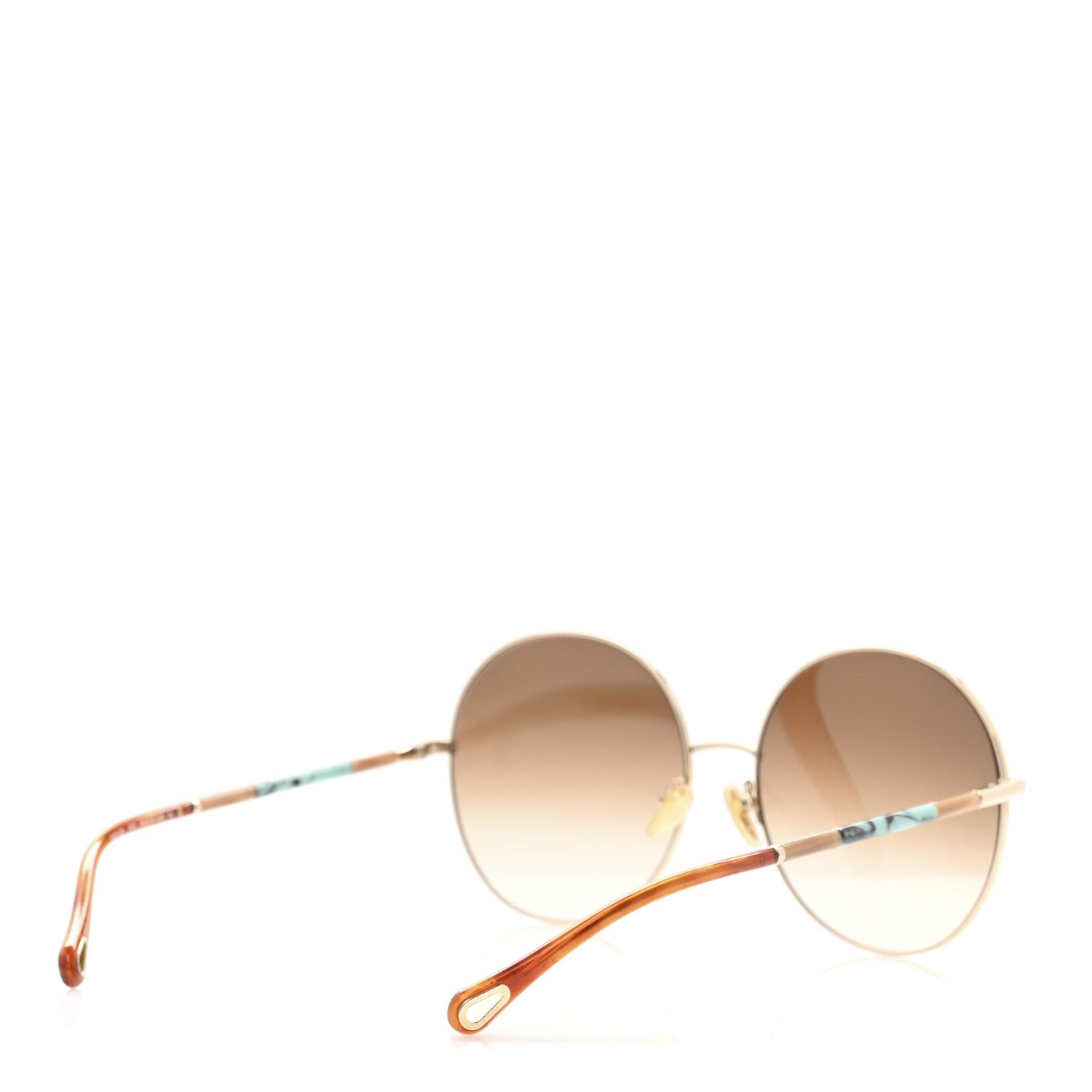 Chloe Metal Round Sunglasses CH0112S Gold Brown 4 of 7