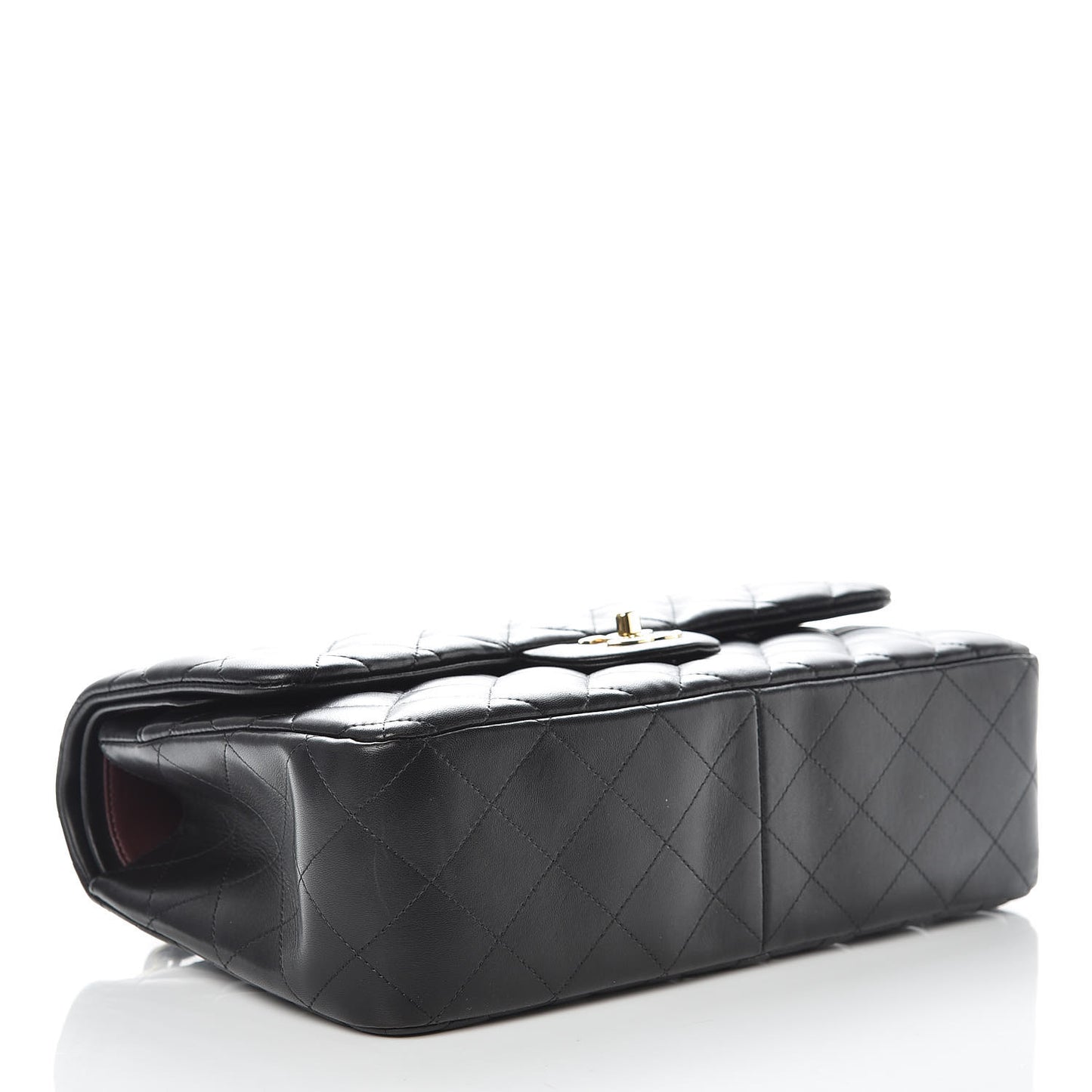 Lambskin Quilted Jumbo Double Flap Black