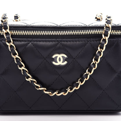 Chanel Lambskin Quilted Small Vanity Case With Chain Black 10 of 11