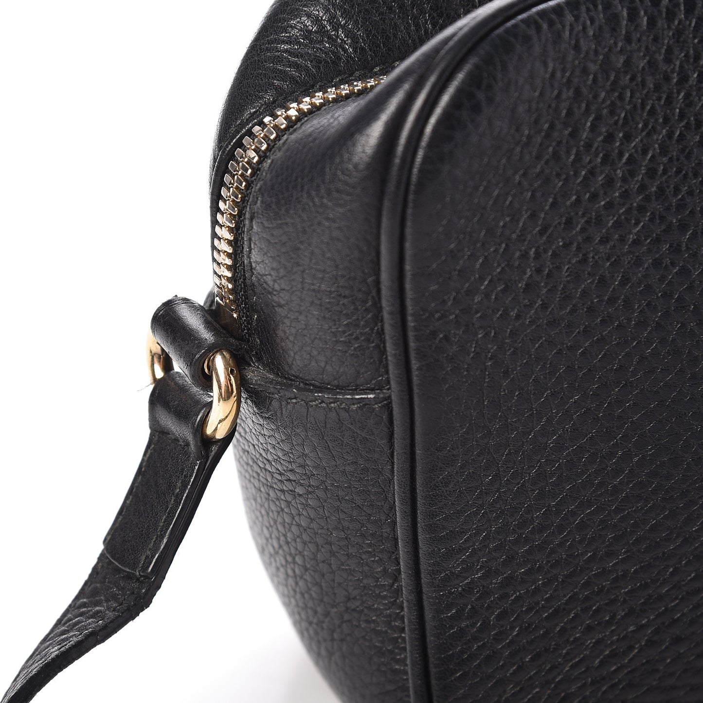 Pebbled Calfskin Small Soho Disco Bag Black