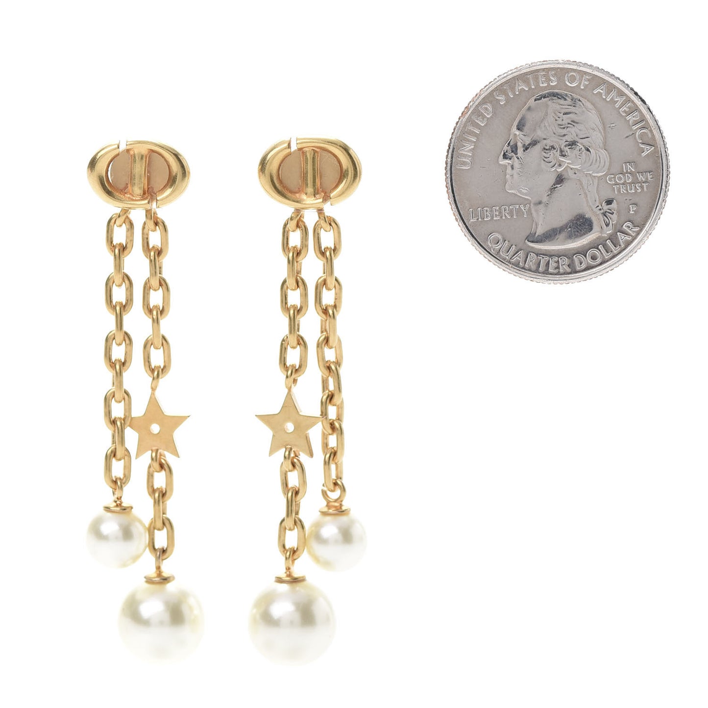 Pearl CD Navy Earrings Gold