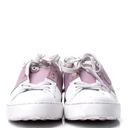 Valentino Garavani Calfskin Rockstud Open Sneakers 36.5 White Lipstick 2 of 6