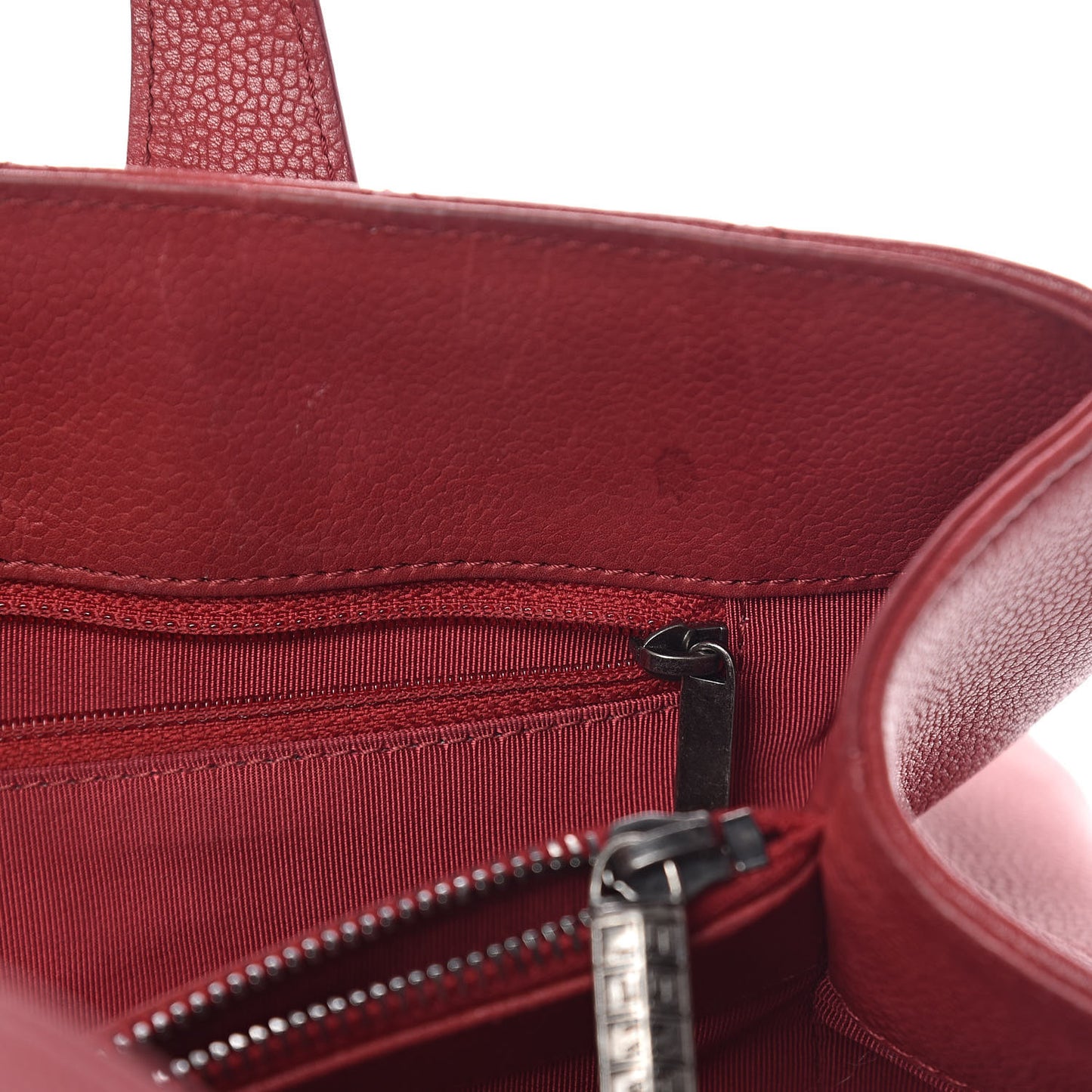 Caviar Quilted Large Casual Pocket Tote Red