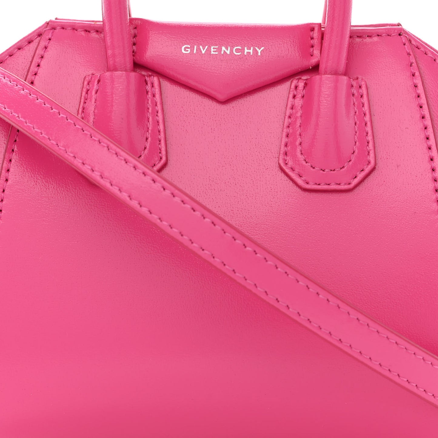 Shiny Lord Calfskin Micro Antigona Neon Pink