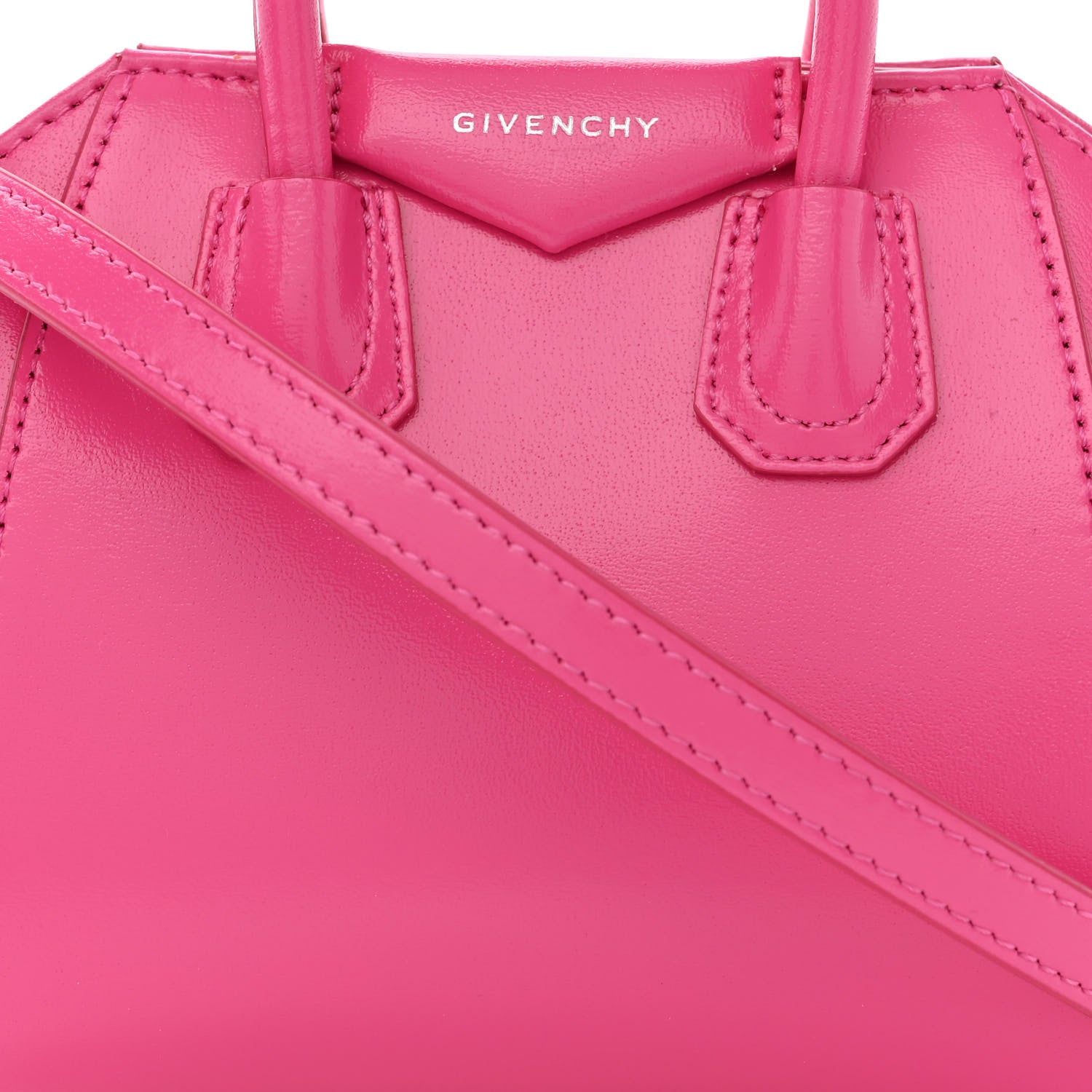 Givenchy Shiny Lord Calfskin Micro Antigona Neon Pink 8 of 10