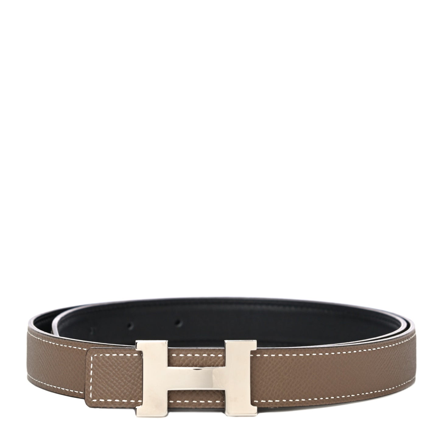 Swift Epsom 24mm Mini Constance H Belt 85 Black Etoupe