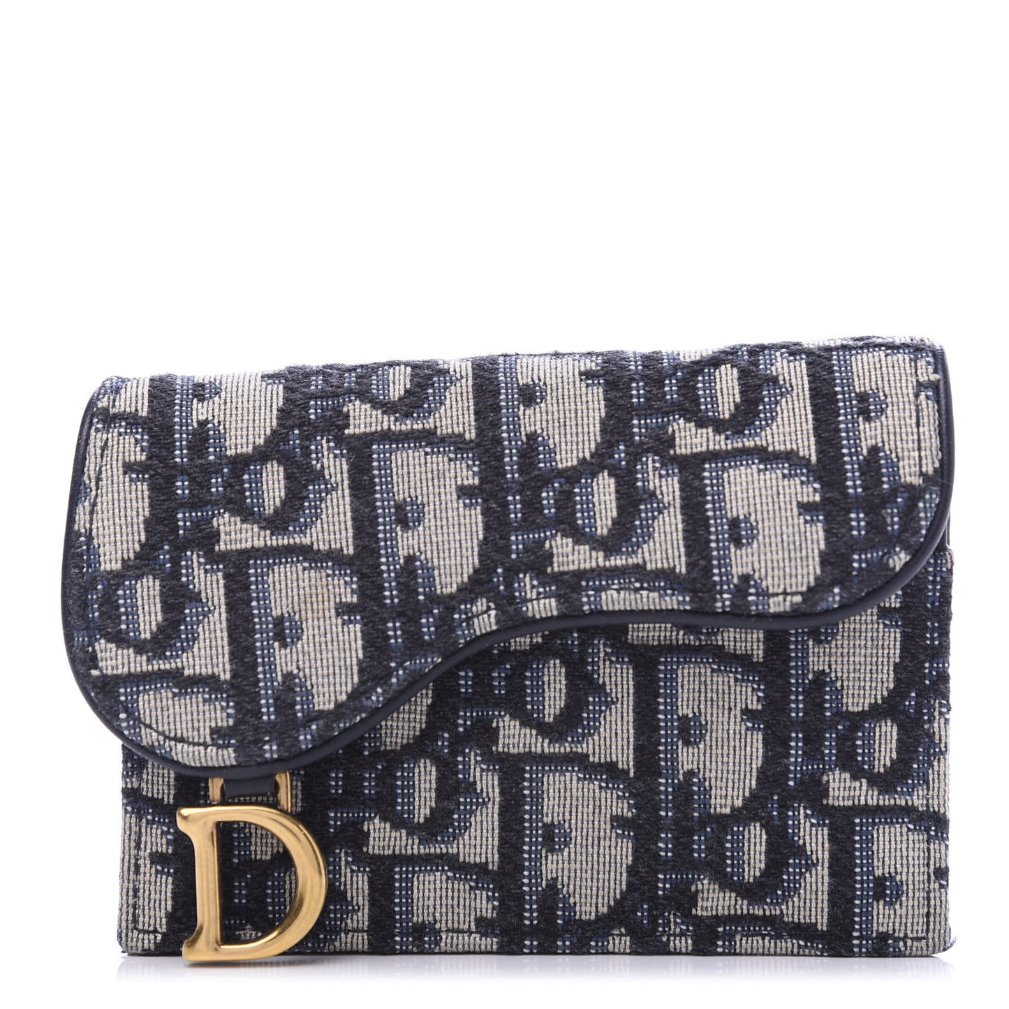 Oblique Saddle Card Holder Blue