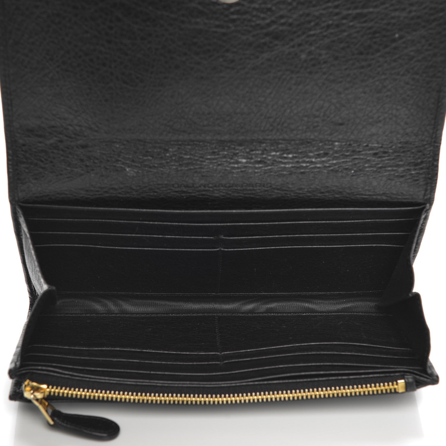 Balenciaga Agneau Giant 12 Gold Hardware Money Wallet Black 5 of 7