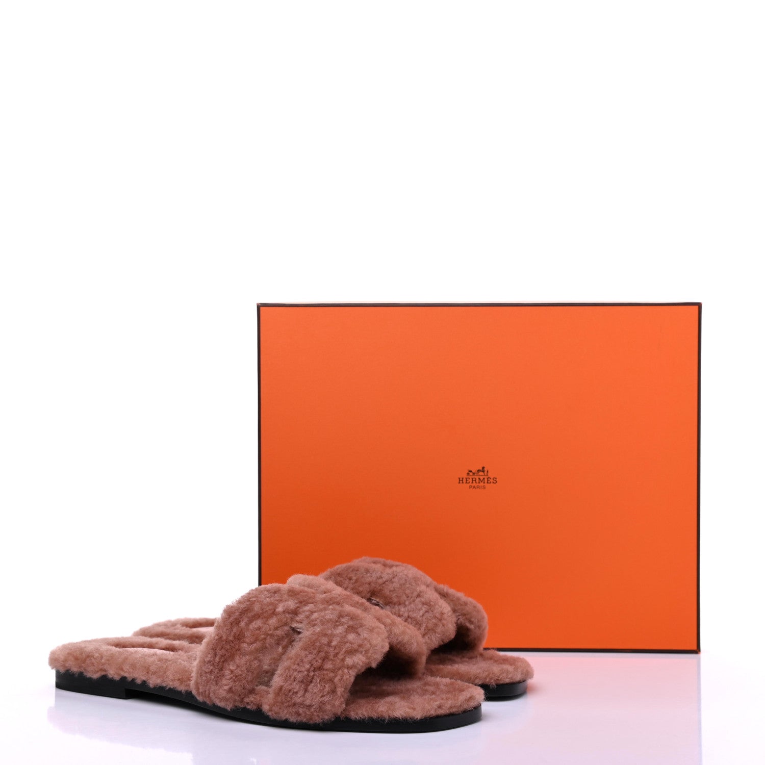 Hermes Woolskin Oran Sandals 39.5 Rose Aube 8 of 8