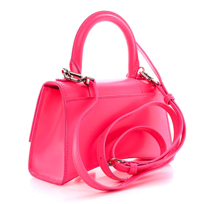Balenciaga Shiny Box Calfskin Hourglass Top Handle Bag XS Hot Pink 3 of 13