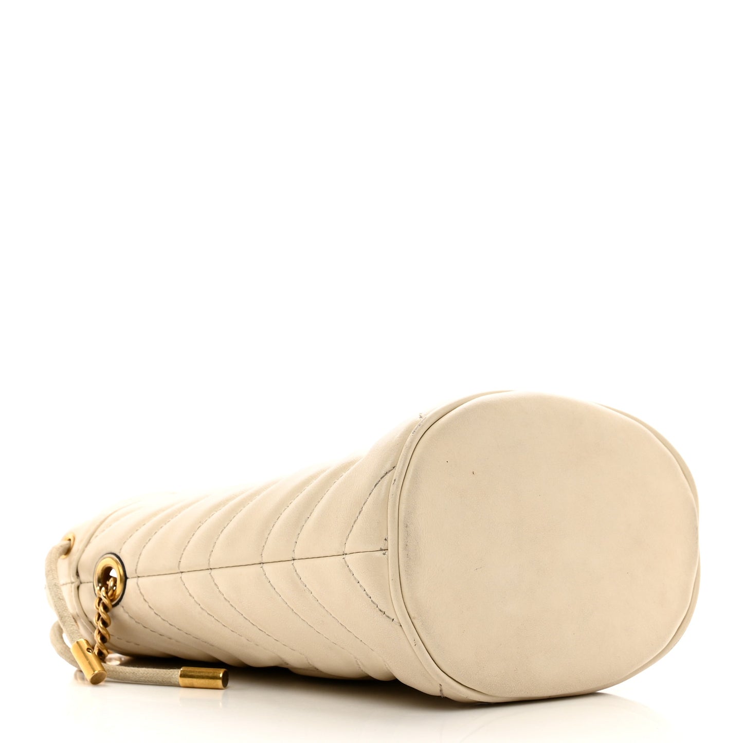 Calfskin Matelasse Mini GG Marmont 2.0 Bucket Bag White