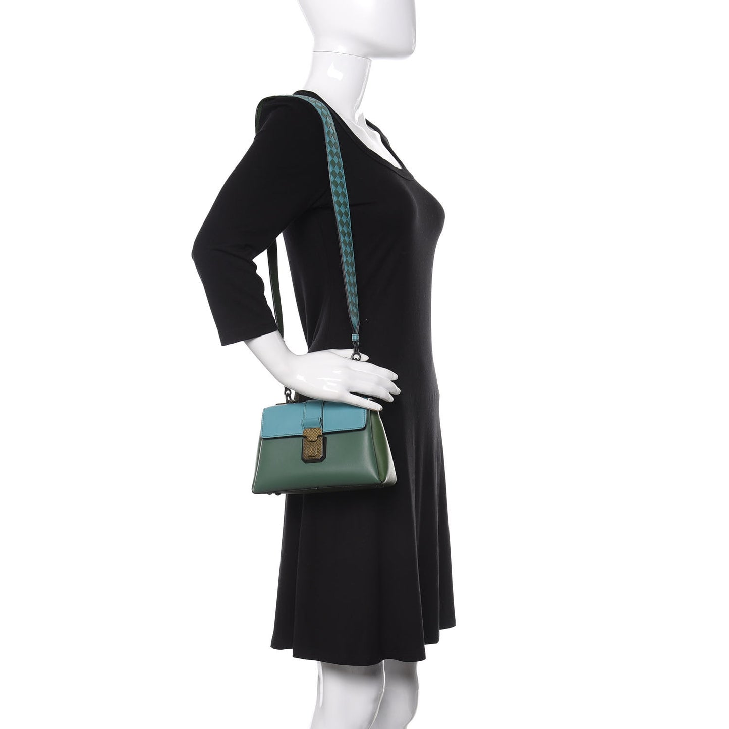 Nappa Multicolor Mini Piazza Bag Thyme Aqua Ivy Black