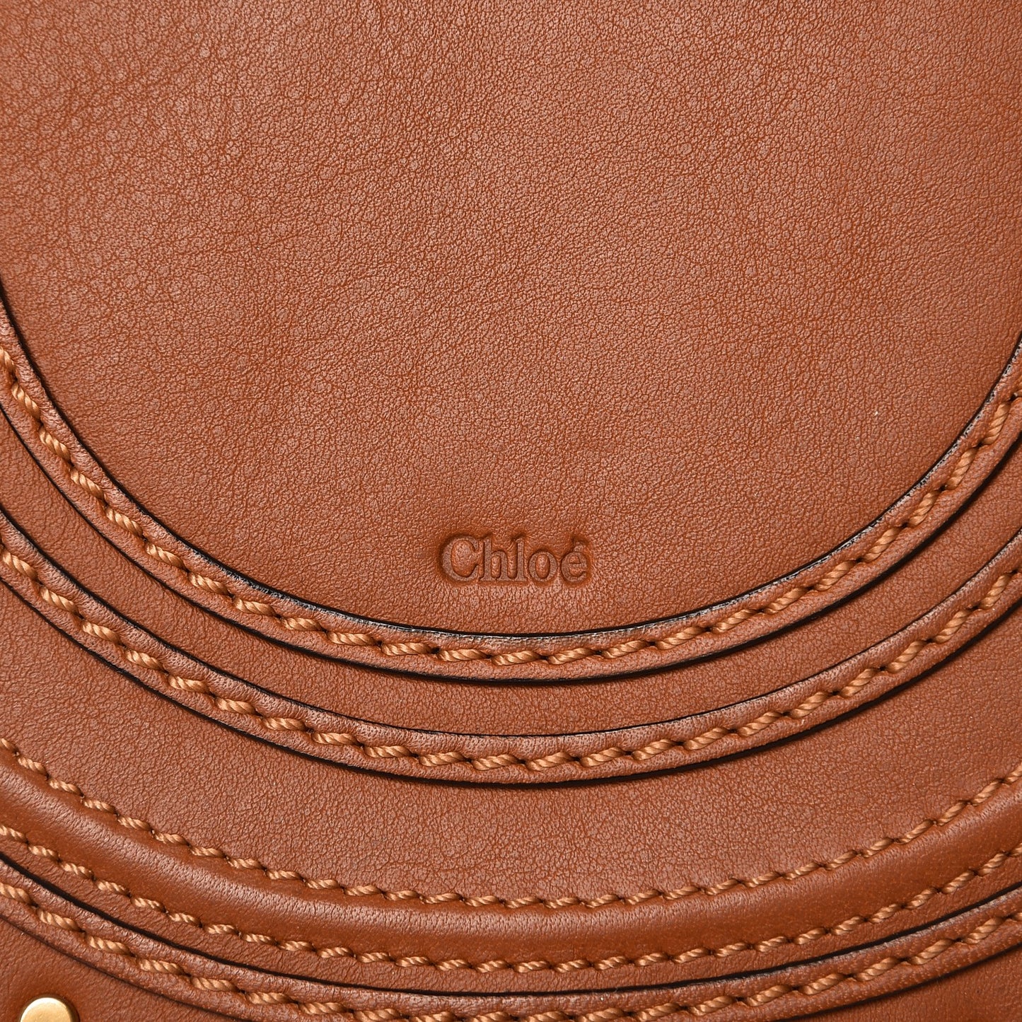 Calfskin Studded Mini Marcie Round Crossbody Bag Caramel