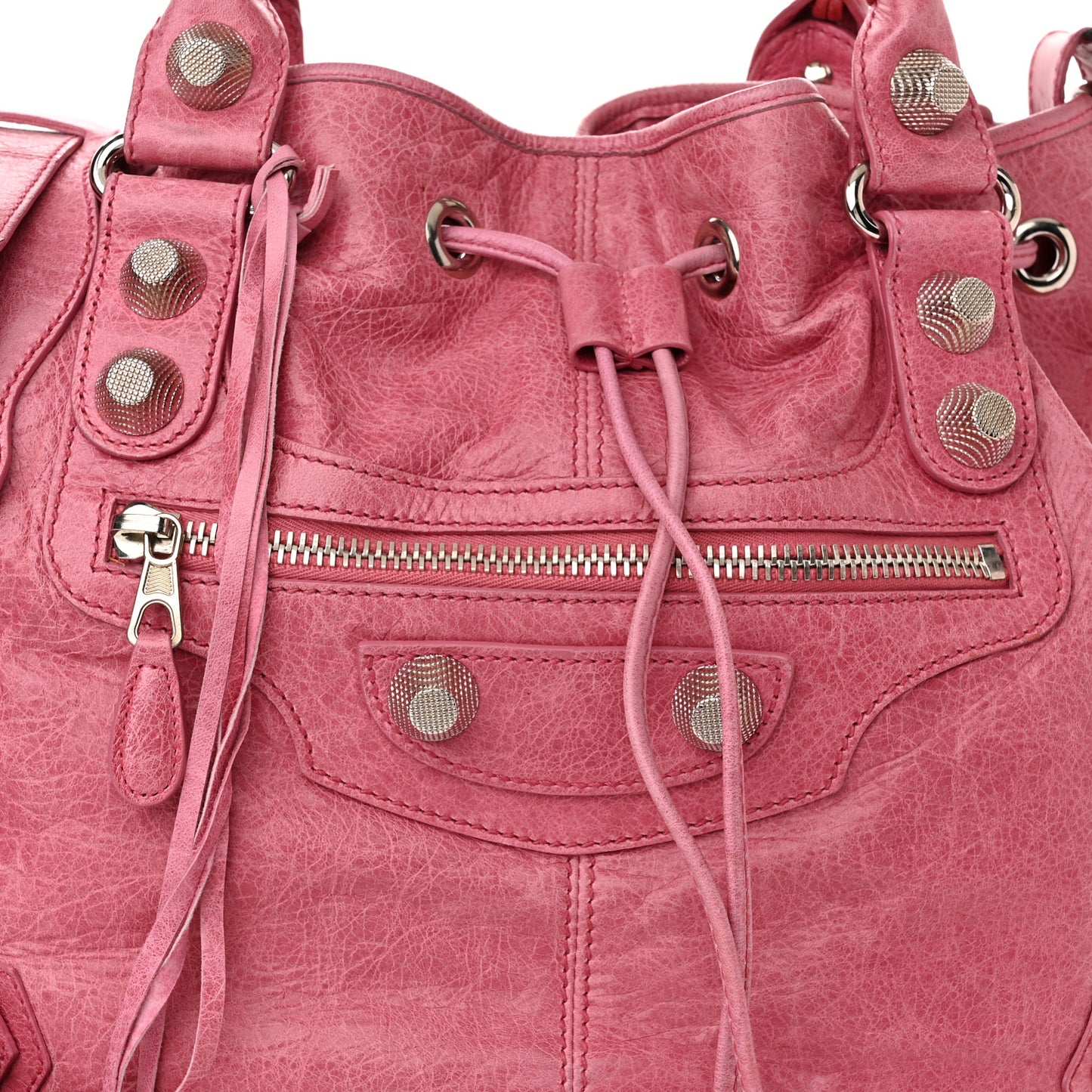 Agneau Giant 21 Silver Hardware Pompon Framboise