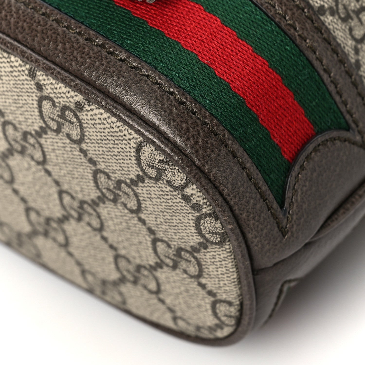 Gucci GG Supreme Monogram Web Mini Ophidia Bucket Bag Brown 9 of 9