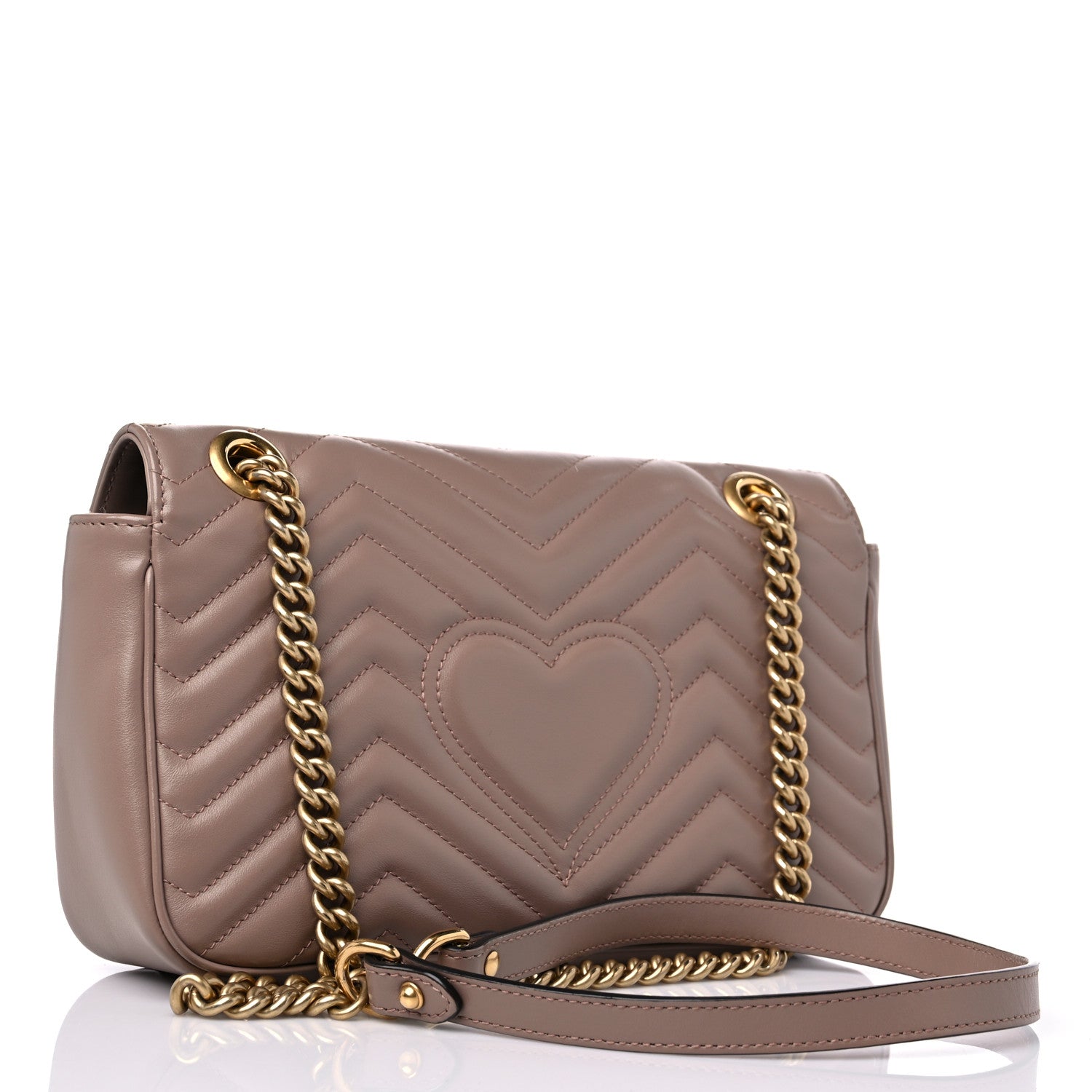 Gucci Calfskin Matelasse Small GG Marmont Shoulder Bag Porcelain Rose 3 of 12