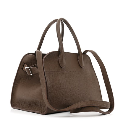 The Row Grained Calfskin Soft Margaux 10 Bag Dark Olive 3 of 10