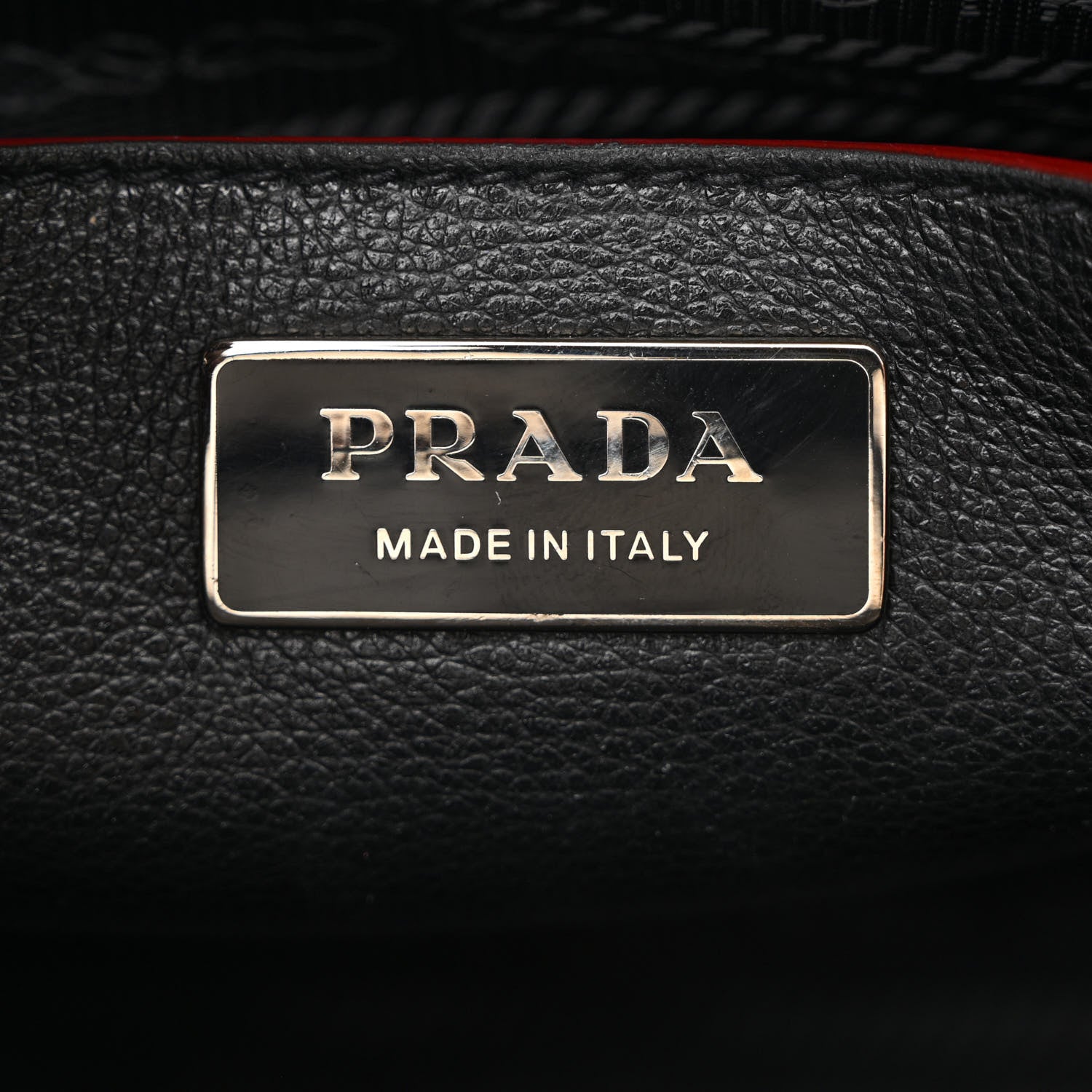 Prada Saffiano Bicolor Tote Black Fuoco 6 of 12