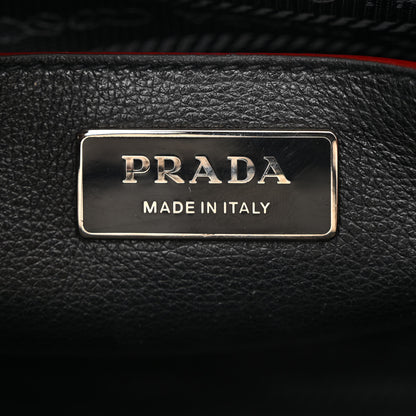 Prada Saffiano Bicolor Tote Black Fuoco 6 of 12