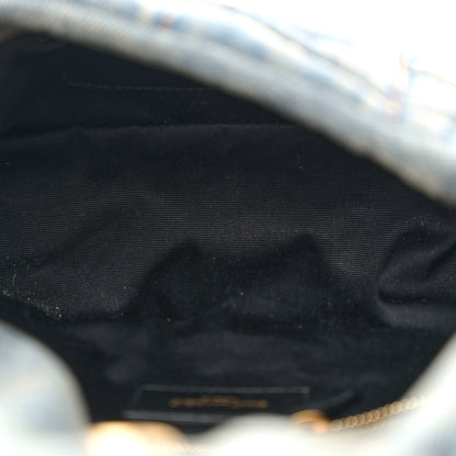 Saint Laurent Denim Quilted Toy Loulou Puffer Monogram Chain Satchel Blue Cinnamon 5 of 11