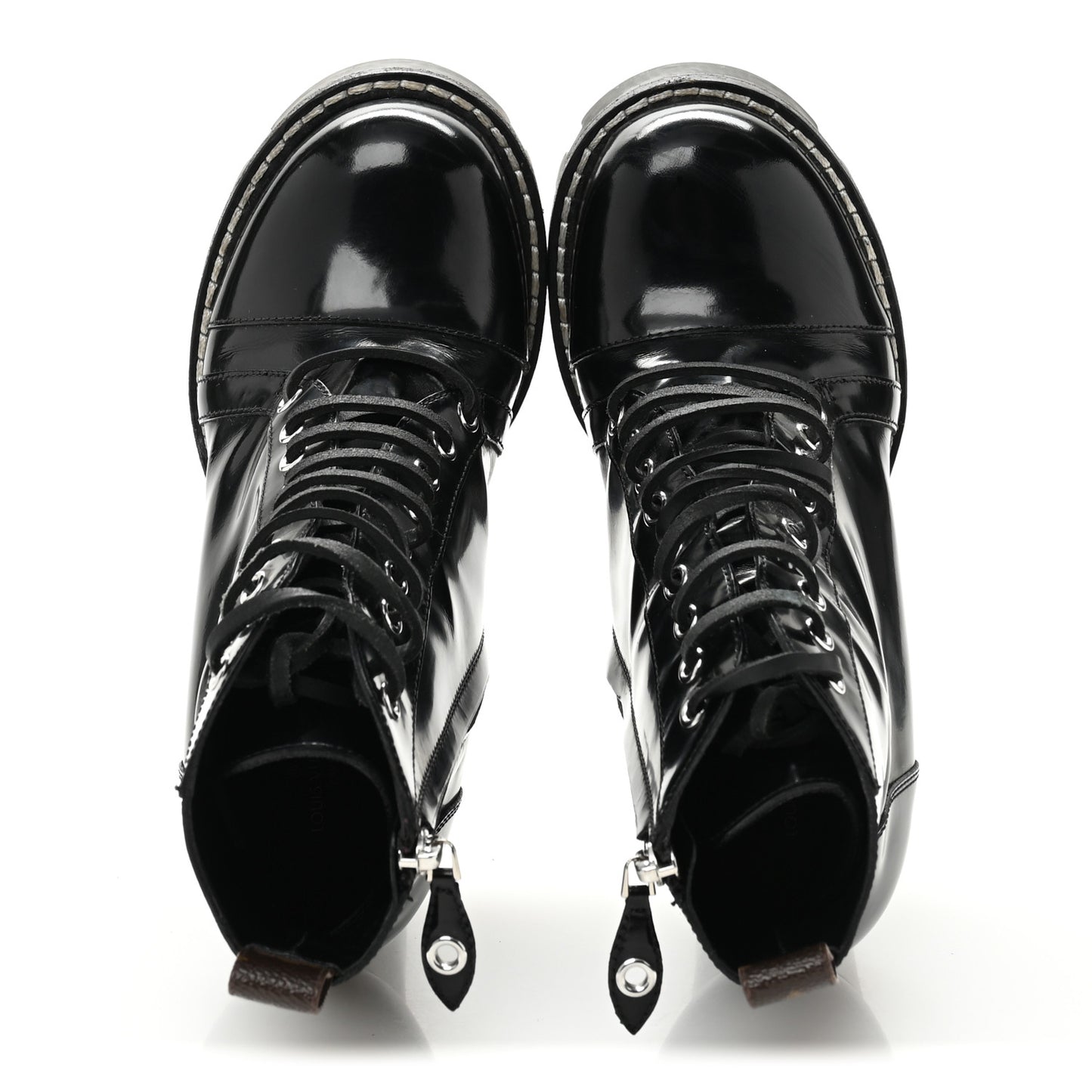 Patent Calfskin Star Trail Ankle Boots 38 Black